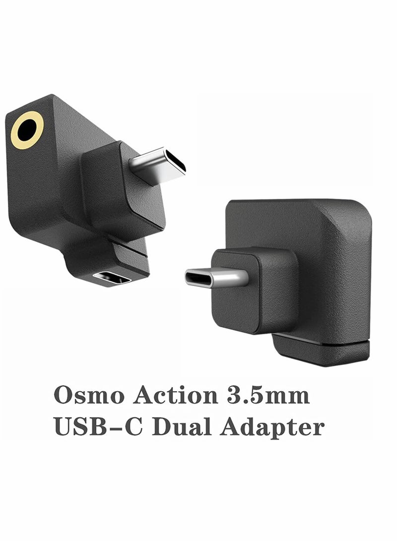 Dual 3.5mm/USB-C Mic Adapter, Accessories for OSMO Action Camera