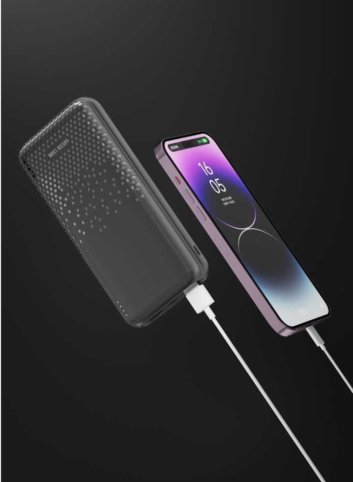 Rome 20000mAh Dual USB-A Power Bank / Type-C & Micro Input / Long Life Battery / Charging Protection / ABS+PC Material - Black