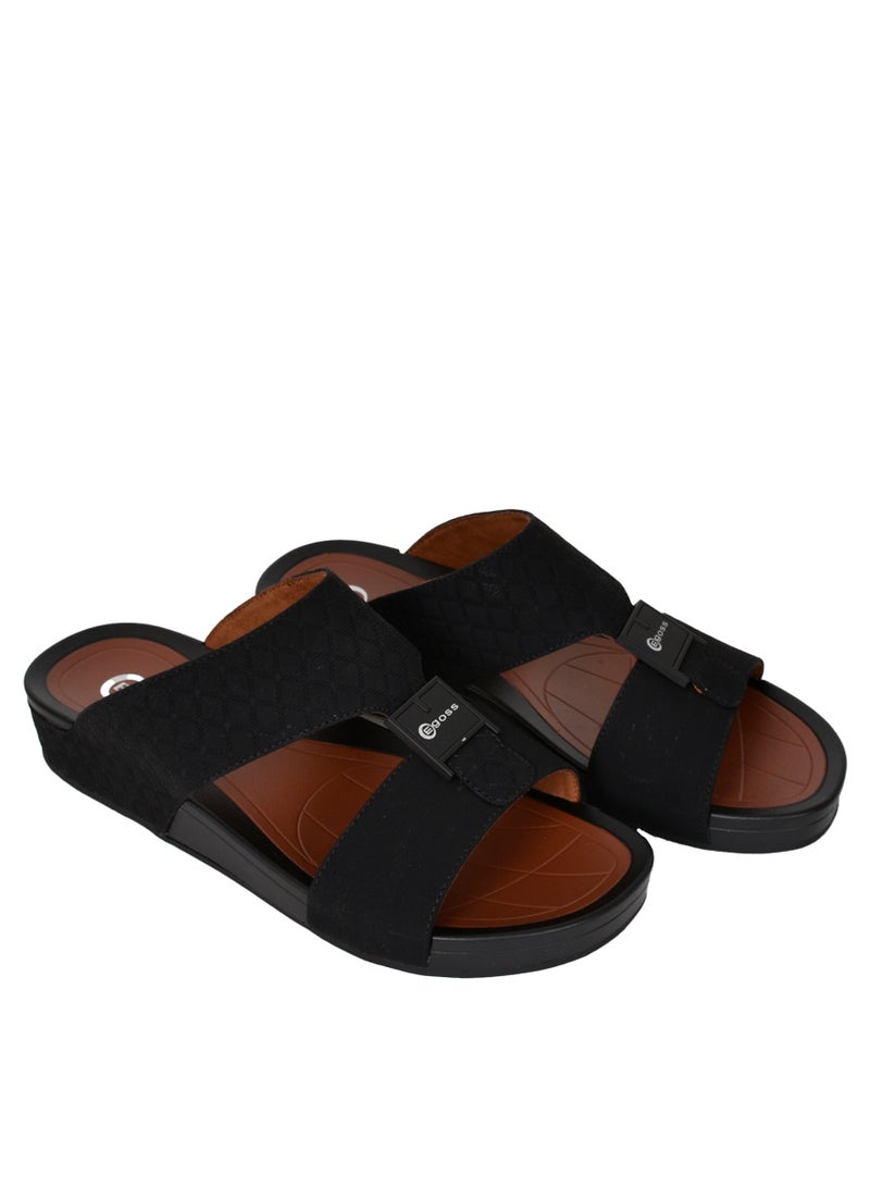 Mens  Dual Textured Strap Sandals