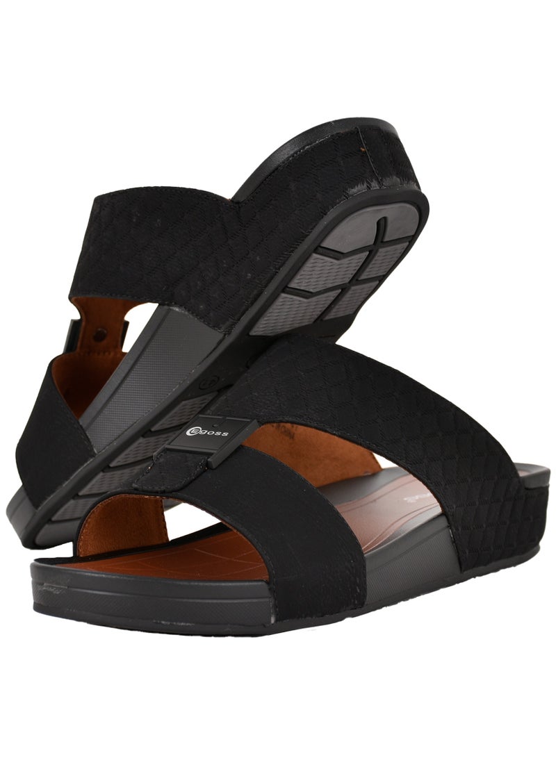 Mens  Dual Textured Strap Sandals