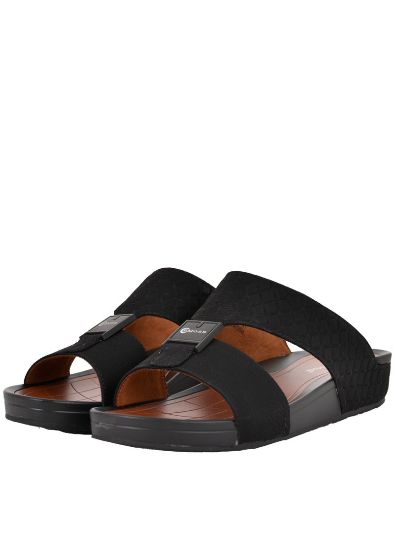 Mens  Dual Textured Strap Sandals