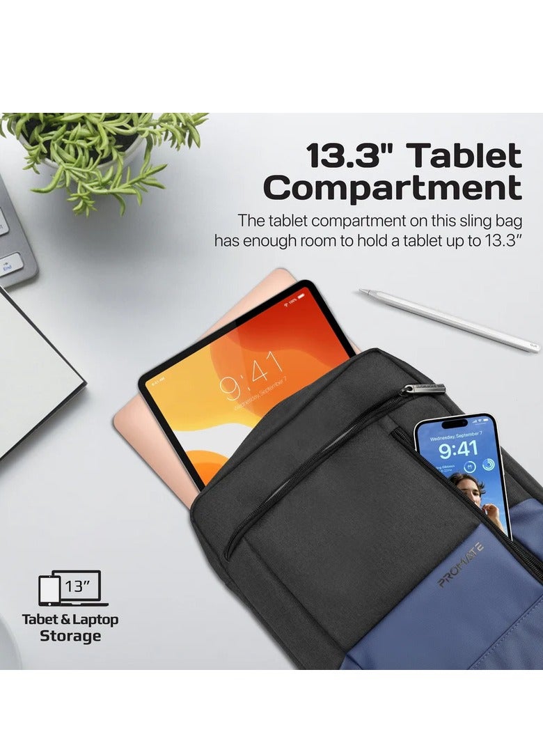 Shoulder Bag, Sleek Stylish 13-Inch Tablet And Laptop Hand Bag With Secure Zipper, Water-Resistance, Lightweight Design, Front Storage Pocket For Macbook Air, Ipad Air, Dell Xps 13, Satchel-Hb