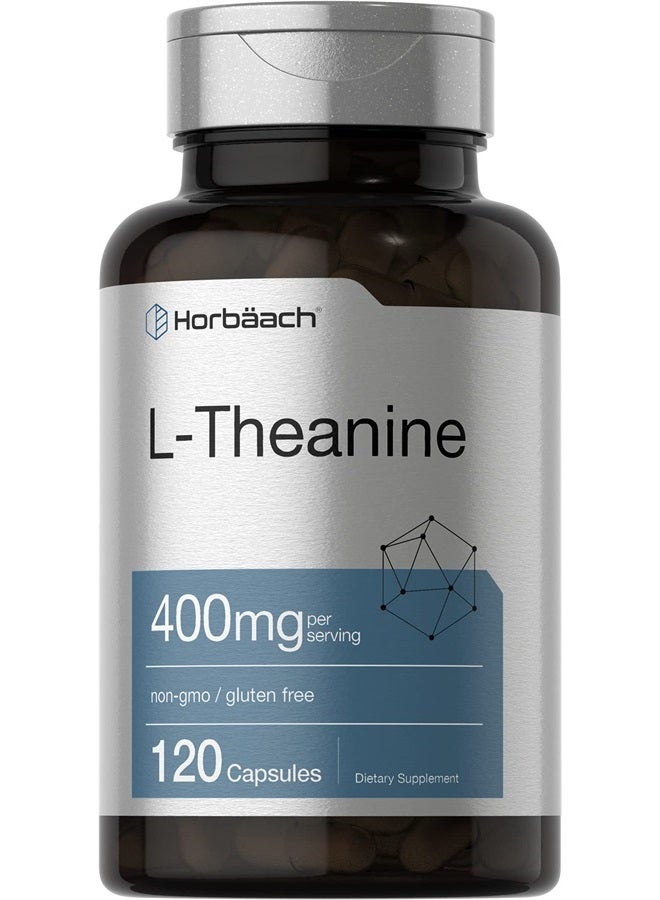 L-Theanine | 400mg | 120 Capsules | Non-GMO & Gluten Free | by Horbaach