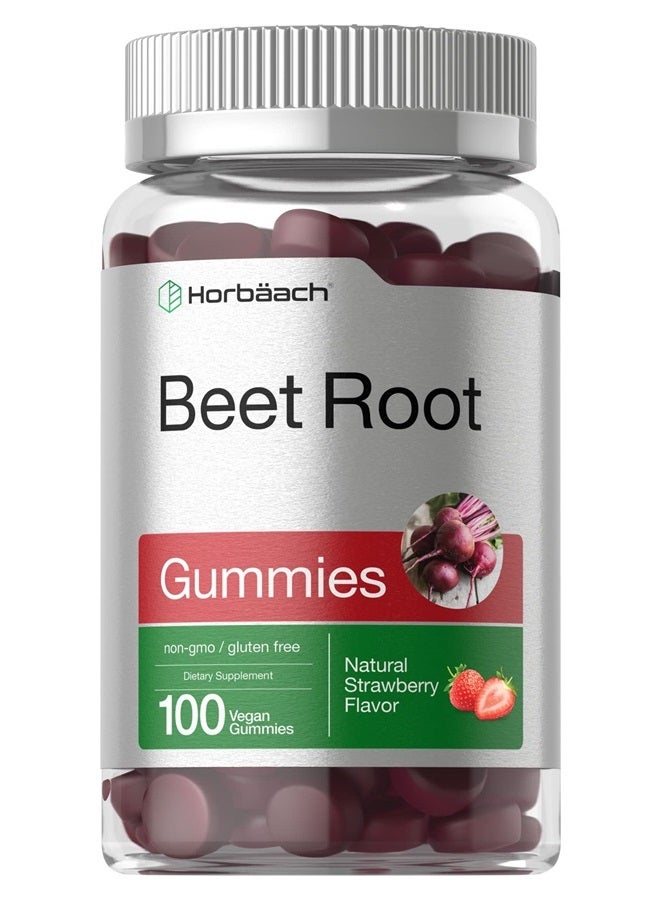 Beet Root Gummies | 6000mg | 100 Count | Vegan, Non-GMO, and Gluten Free Formula | Strawberry Flavor