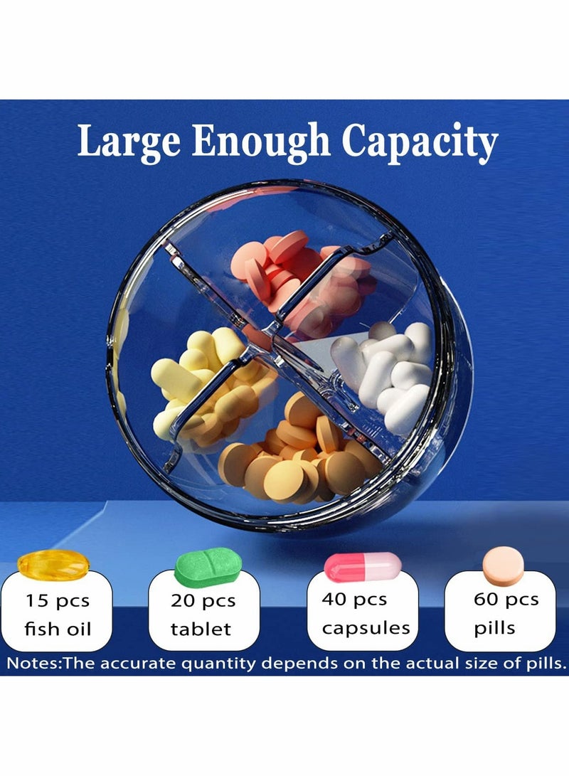 Portable Pill Box, Weekly Pill Organizer 7-Day Travel Medicine Organizer BPA Free Moisture Proof Portable Medicine Container for Vitamins, Fish Oils, Supplements - Pink