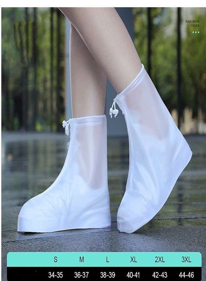 Portable Anti Slip Rain Boot Cover White