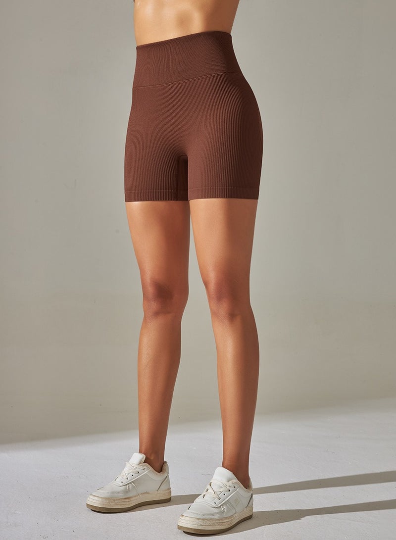 Yoga Tight Fitting Stretch Soft Pants Brown