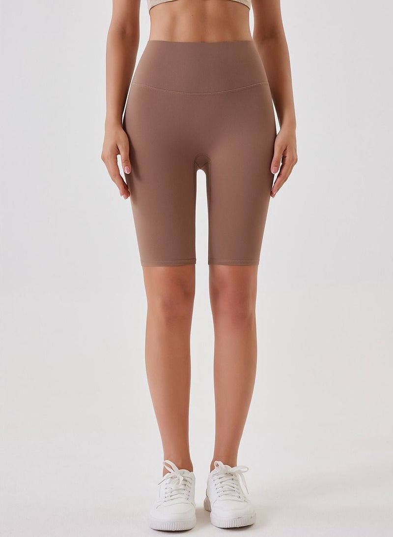 Yoga Tight Fitting Stretch Soft Pants Brown