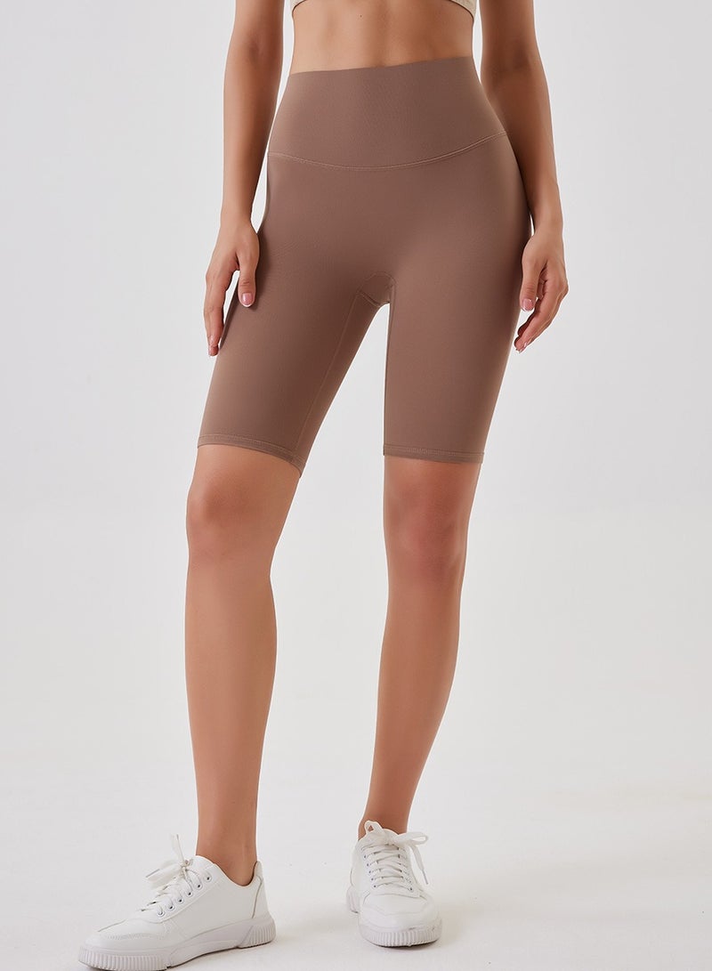 Yoga Tight Fitting Stretch Soft Pants Brown