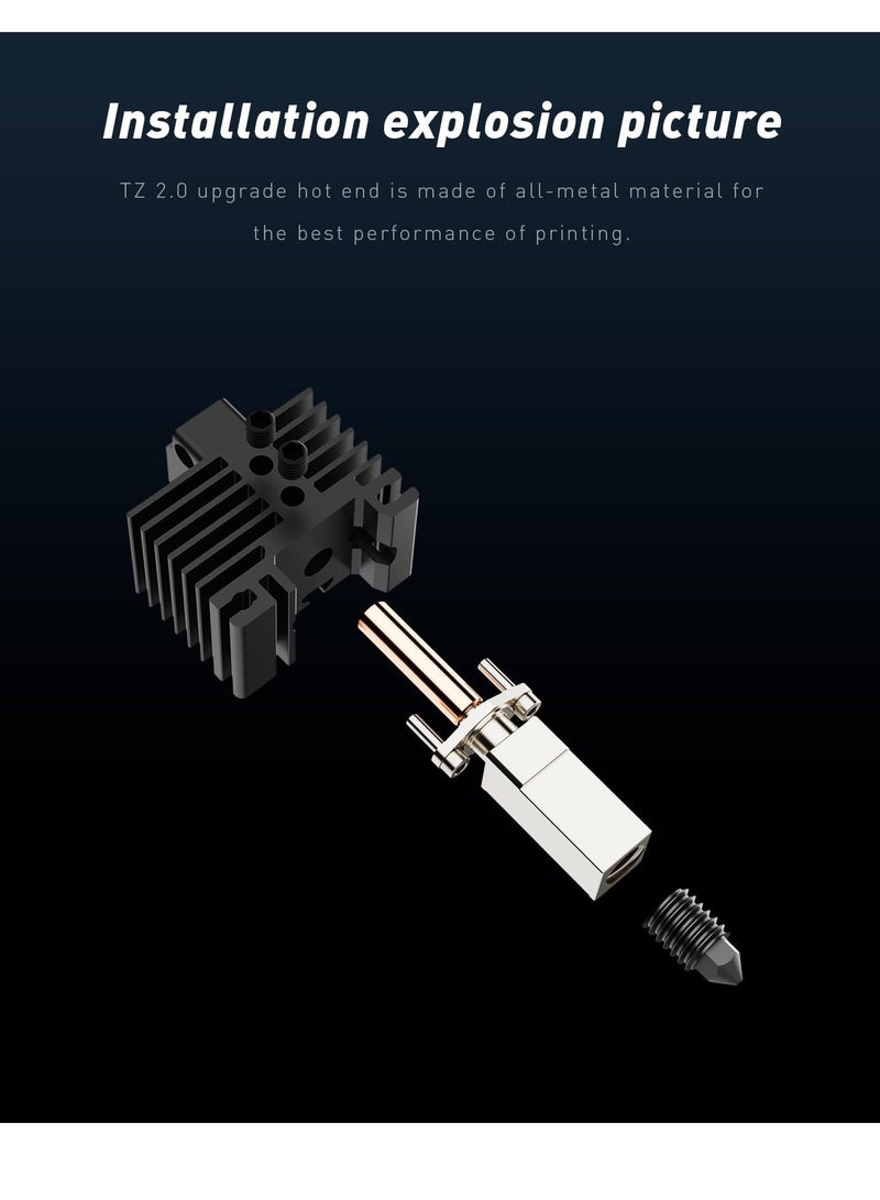 Hotend Hardened Steel Nozzle, Up to 500°C, Plated Copper Heater Block with CHT Brass Nozzle 0.4mm Compatible with Bambulab X1 / X1 Carbon Combo P1P 3D Printer