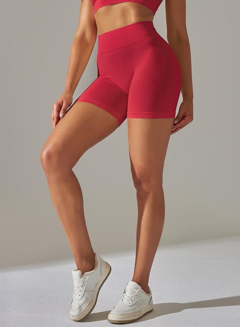 Yoga Tight Fitting Stretch Soft Pants Red