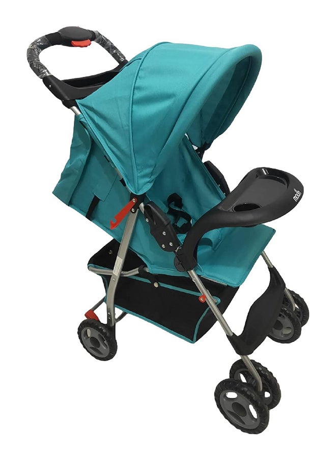 Easy  One Hand Fold Stroller, Multi-Postion Reclining Seat For Infant- Cyan Blue