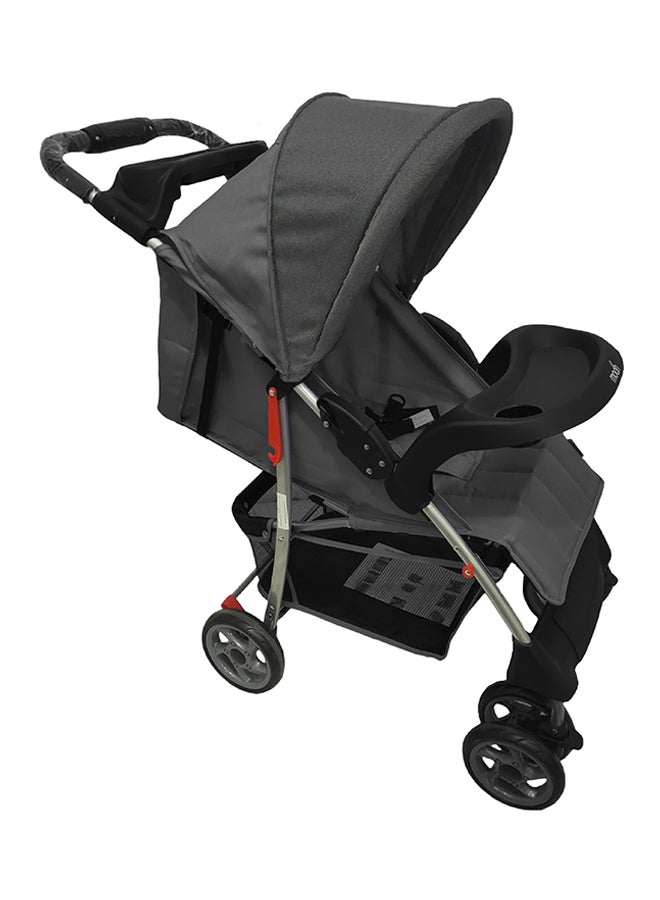 Trek One Fold Adjustable Stroller With Swivel Wheel And Removable Tray - Black