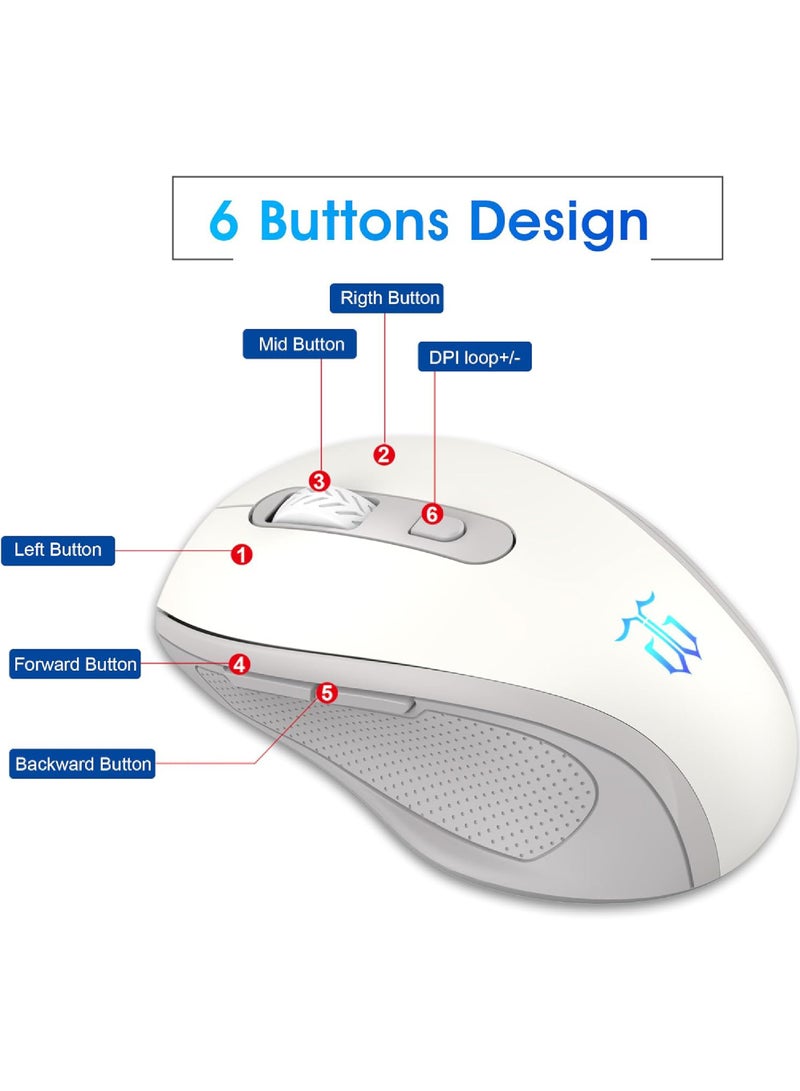 Arabic English 2.4G Wireless Gaming Keyboard and Mouse Combo Include Mini 60% Mechanical Feel RGB Backlit Keyboard Ergonomic Vertical Feel Small Wireless Mouse