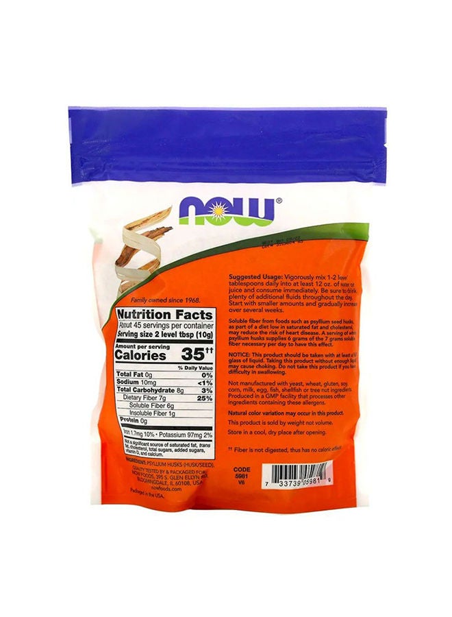 Now Whole Psyllium Husk Soluble Fiber Powder 454 g