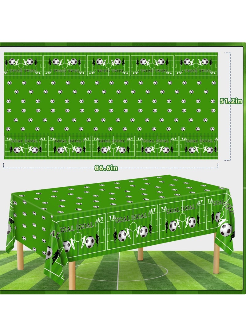 3 Pack Soccer Party Tablecloths, Soccer Printed Disposable Plastic Tablecloths,Suitable for Soccer Event, Game Day, Soccer Theme Party Supplies