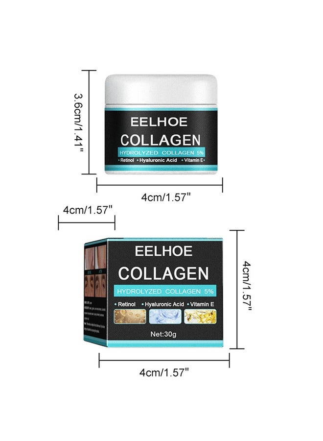 Collagen hydrolyzed collagen 5%,Cream For Men 30g,Contains Retinol, Hyaluronic Acid, And Vitamin E，Has Anti Wrinkle Cream, Facial Moisturizing, Anti-Aging And Wrinkle Antioxidant Effects