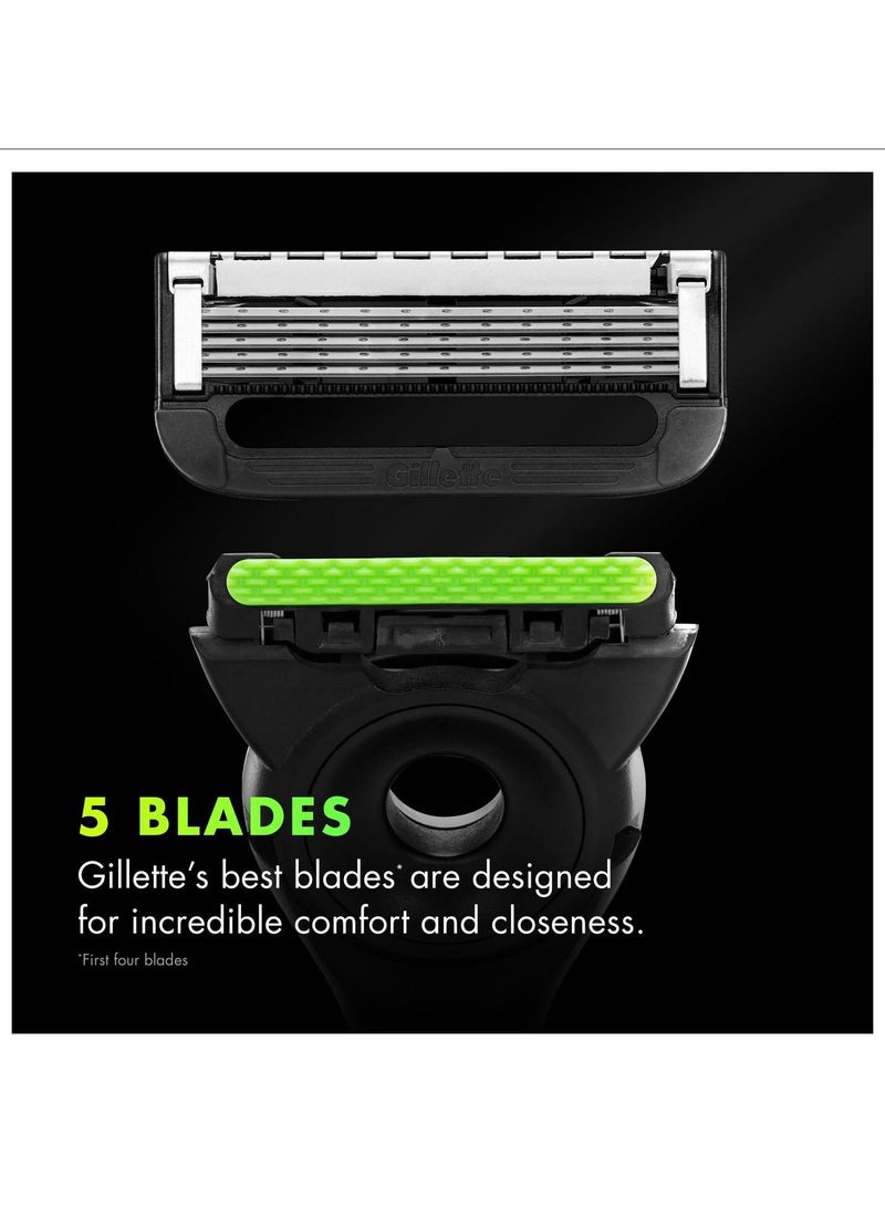 Men's Razor Blade Refills with Exfoliating Bar by Gillette Labs 4 Razor Blade Cartridges