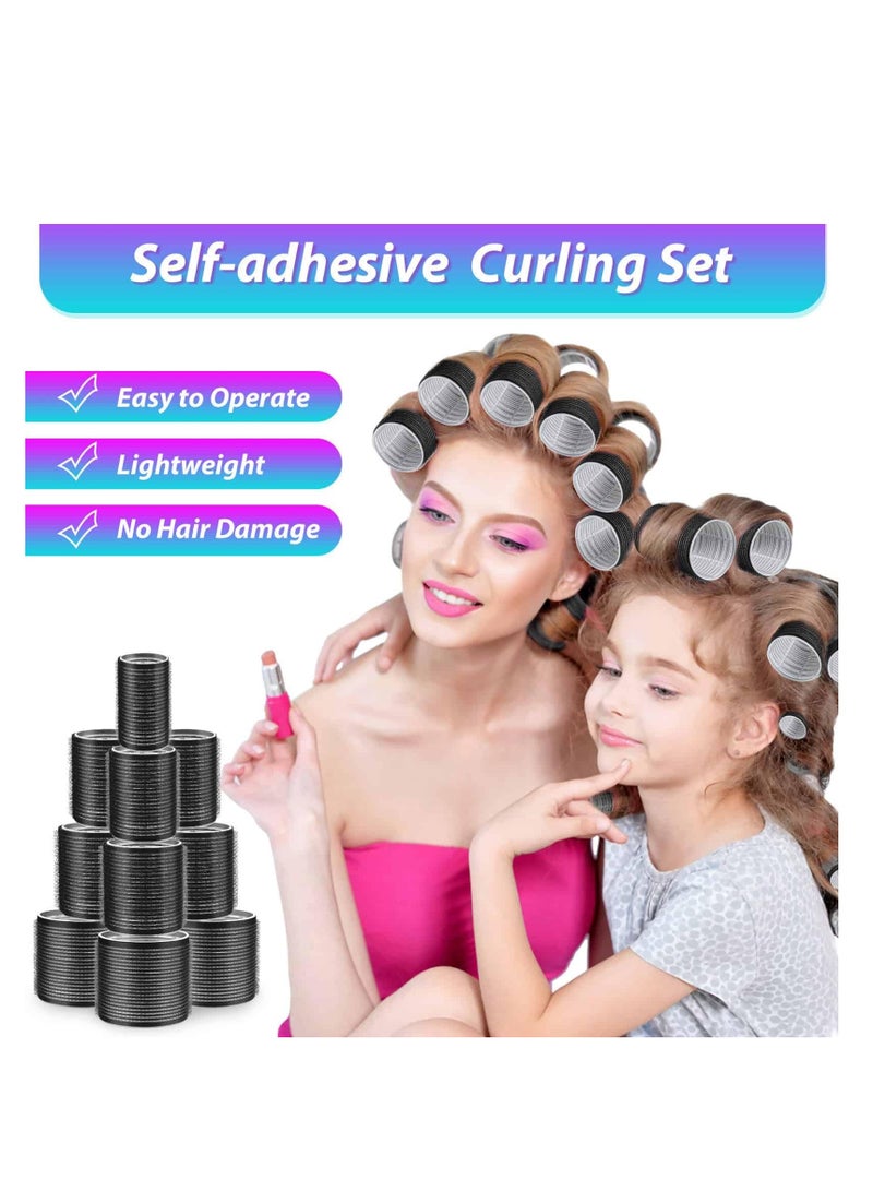 Rollers Hair Curlers 50 Pcs Set with 24Pcs Hair Rollers 4 Sizes (6 Jumbo Rollers/6 Large Rollers/6 Medium Rollers/6 Small Rollers) / 1 comb and 24 Pcs Hair Clips for Long Medium Short Hai