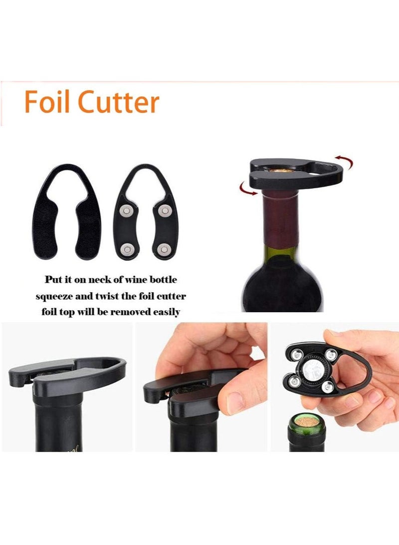 Wine Opener Air Pressure Pump Opener Set, Include Air Pressure Pump Bottle Opener With Foil Cutter, Aerator Pourer, Vacuum Stopper Efficient Corkscrew Bottle Opener, Great For Wine Lovers