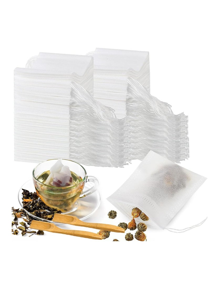 1000 Pcs Disposable Tea Bags for Loose Leaf Tea, Drawstring Empty Tea Infuser with 2 Pcs Tea Spoon, Natural Material Tea Filter Bags for Loose Leaf Tea, Coffee