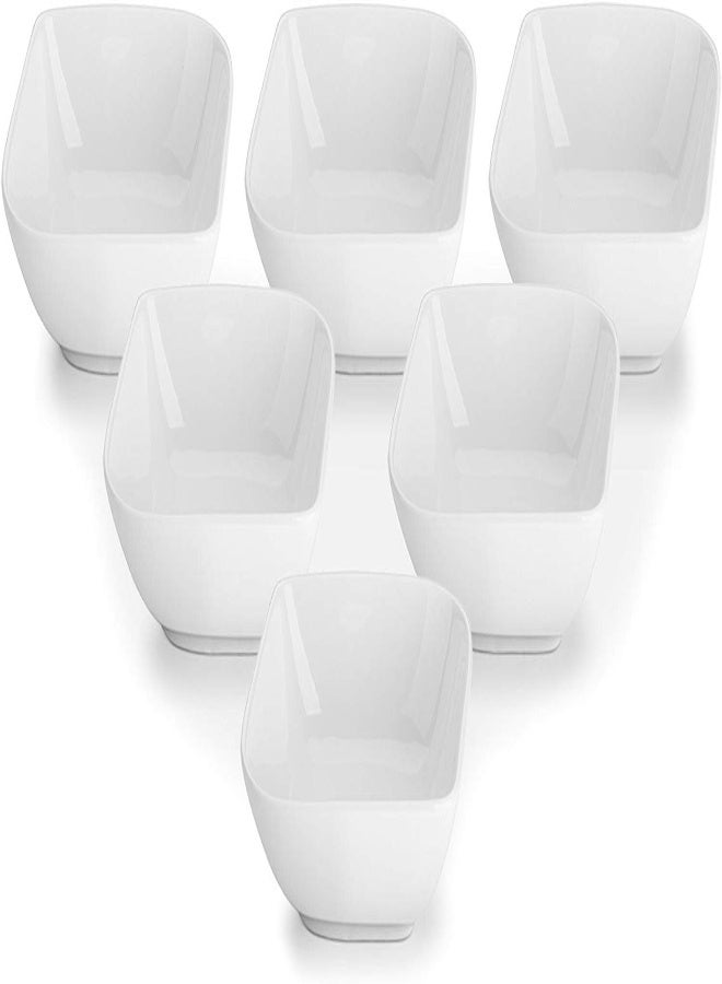 Dowan Souffle Ramekins, 240Ml Porcelain Ramekin Dishes Ovenproof- Set Of 6, 11X11X5Cm, White, Stylish Square