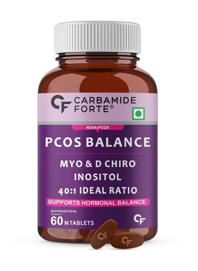 Carbamide Forte PCOS Supplement - 40:1 Ratio 2000mg Myo-Inositol to 50mg D-Chiro-Inositol - 60 Veg Tablets