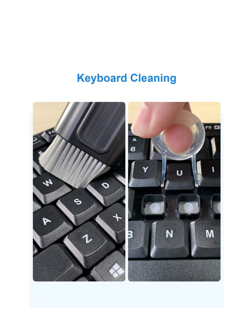 8 in 1 Cleaner Kit for Airpod, Earphone Cleaner Kit, Cleaning Pen with Brush, Multifunctional Cleaning Kit for Keyboard, Airpods, Computer, Laptop (Black)