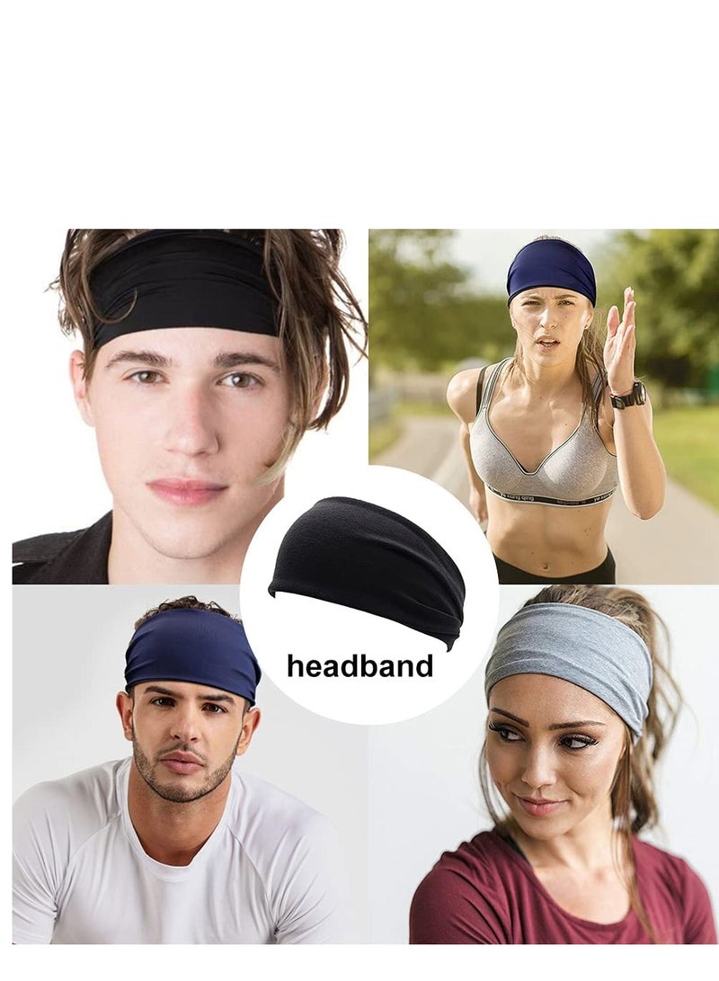 12PCS Women's Headbands Athletic Yoga Workout Sports Exercise Headband Elastic Non Slip Sweat Wicking Summer Cloth Hair Bands