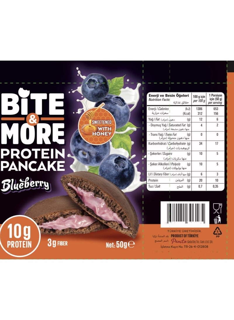 Bite And More Protein Pancake Blueberry Flavor 50g Pack of 12