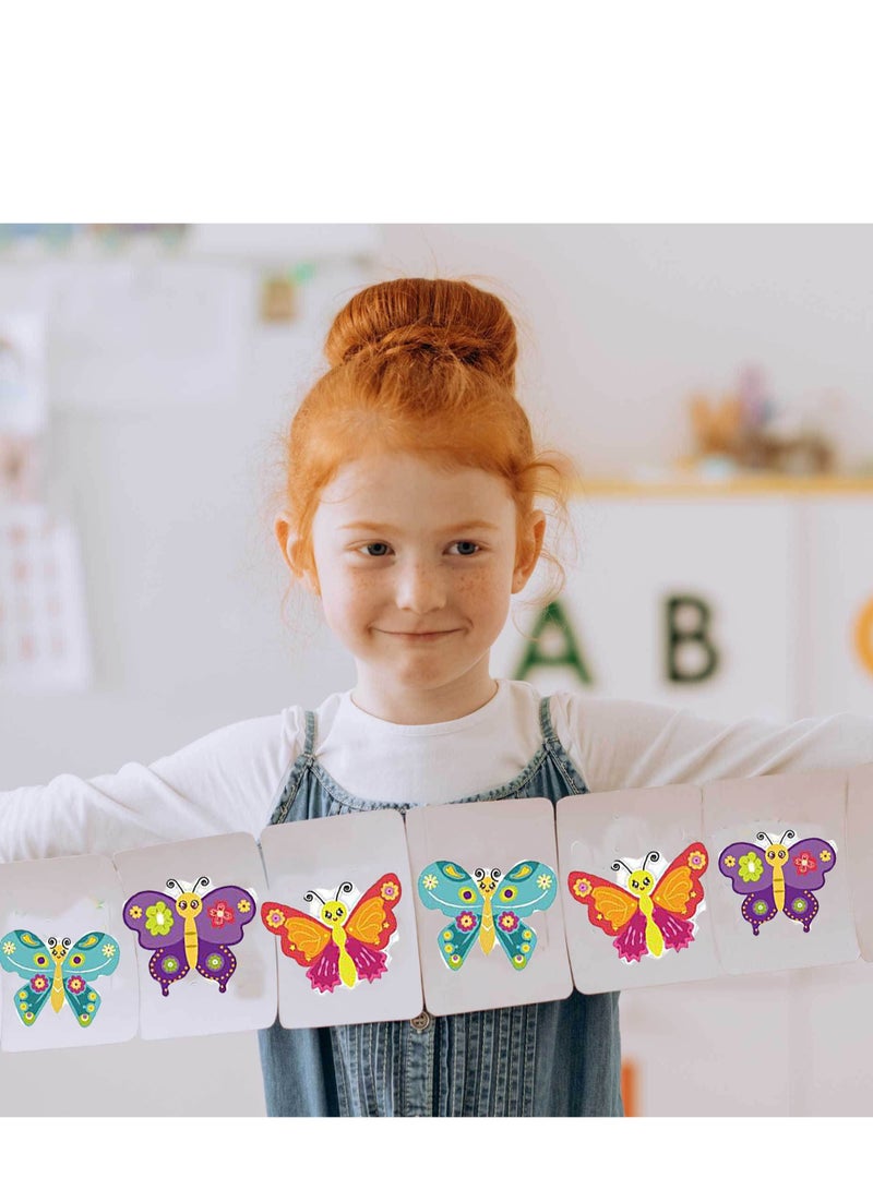 Butterflies Make Your Own Stickers, 48PCS Make-a-Face Stickers, DIY Butterfly Craft Kits, Mix and Match Decals for Gift/Reward/Art Craft/Party Favors/School