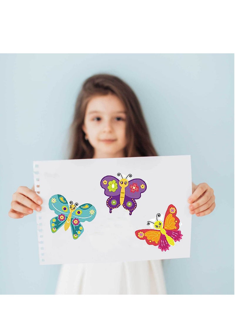 Butterflies Make Your Own Stickers, 48PCS Make-a-Face Stickers, DIY Butterfly Craft Kits, Mix and Match Decals for Gift/Reward/Art Craft/Party Favors/School