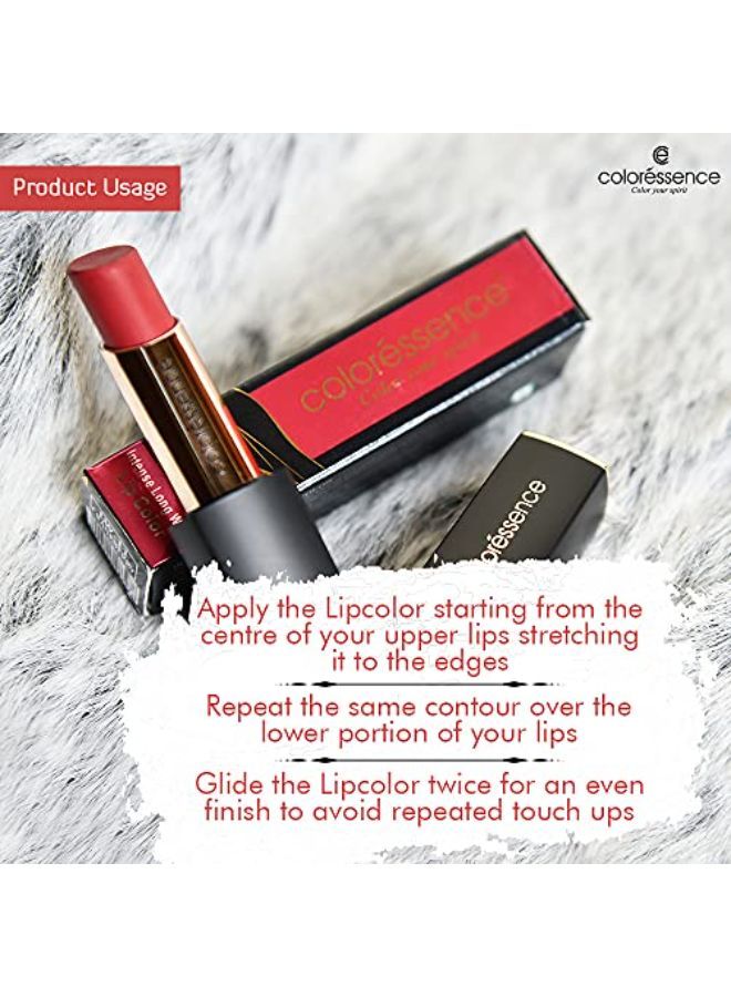 Intense Long Wear Lip Color Non Sticky Long Lasting Moisturising Glossy Lipstick -Peach Fizz