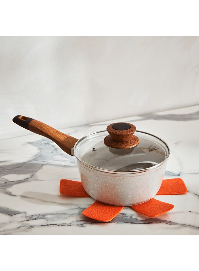 La Natura Forged Induction Sauce Pan with Lid and Trivet 36 x 14 x 18 cm