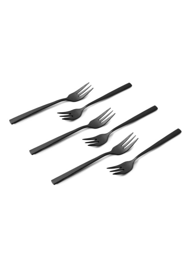 12pcs Cutlery Set, 18/10 Stainless Steel, Flatware Set, 12pcs Cake Fork, Shine Black, for Home Kitchen, Mirror Polished - Dishwasher Safe