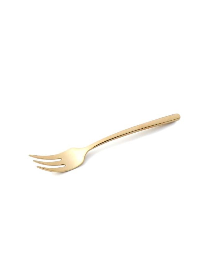 12pcs Cutlery Set, 18/10 Stainless Steel, Flatware Set, 12pcs Cake Fork, Shine Champagne Gold, for Home Kitchen, Mirror Polished - Dishwasher Safe