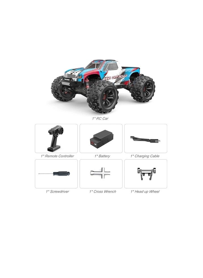 MJX Hyper GO 16208 Brushless Rc Hobby Gradetruck 1:16 Scale Radio Controlled Off-Roader Electronic Monster Rtr All Terrain-Blue