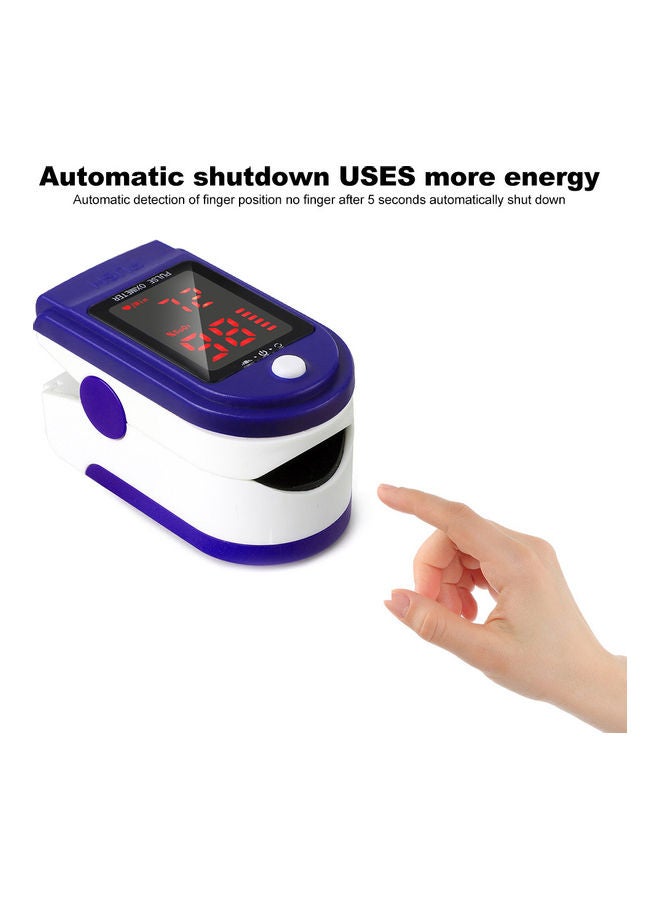 Fingertip Pulse Oximeter Pulse Rate Detector Blood Oximeter Monitor LED Display Blue