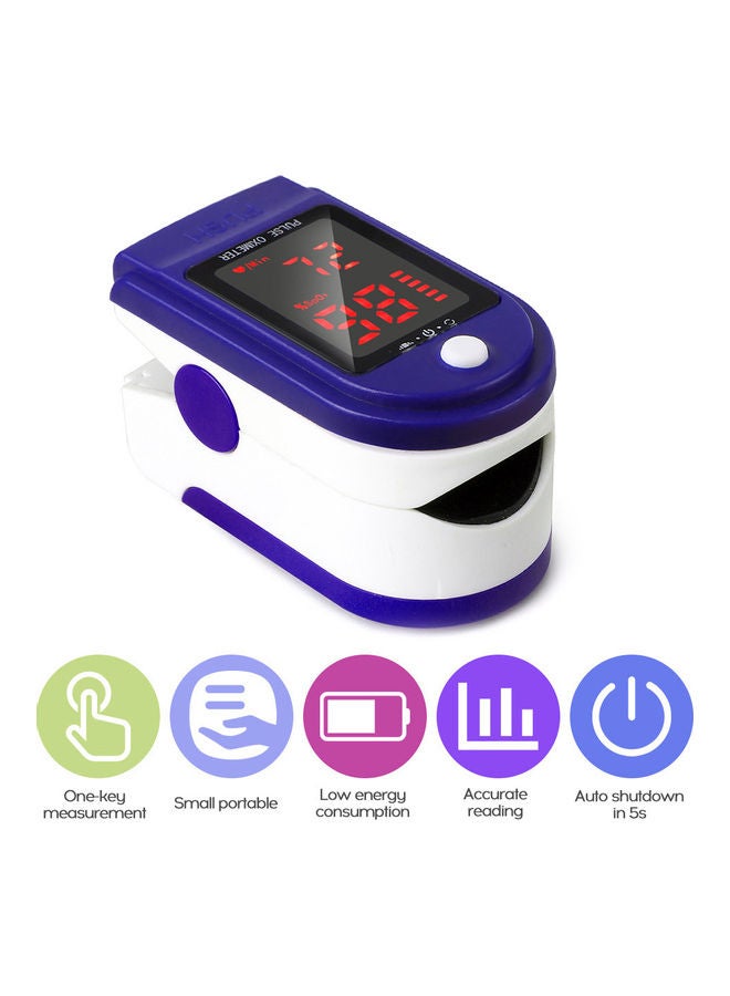 Fingertip Pulse Oximeter Pulse Rate Detector Blood Oximeter Monitor LED Display Blue