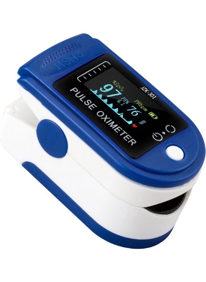 Fingertip Pulse Oximeter Clip TFT LCD Display Fingertip Oximeter Mini SpO2 Monitor Oxygen Saturation Pulse Rate Monitor Portable Family Travel Oximeter with Lanyard Blue