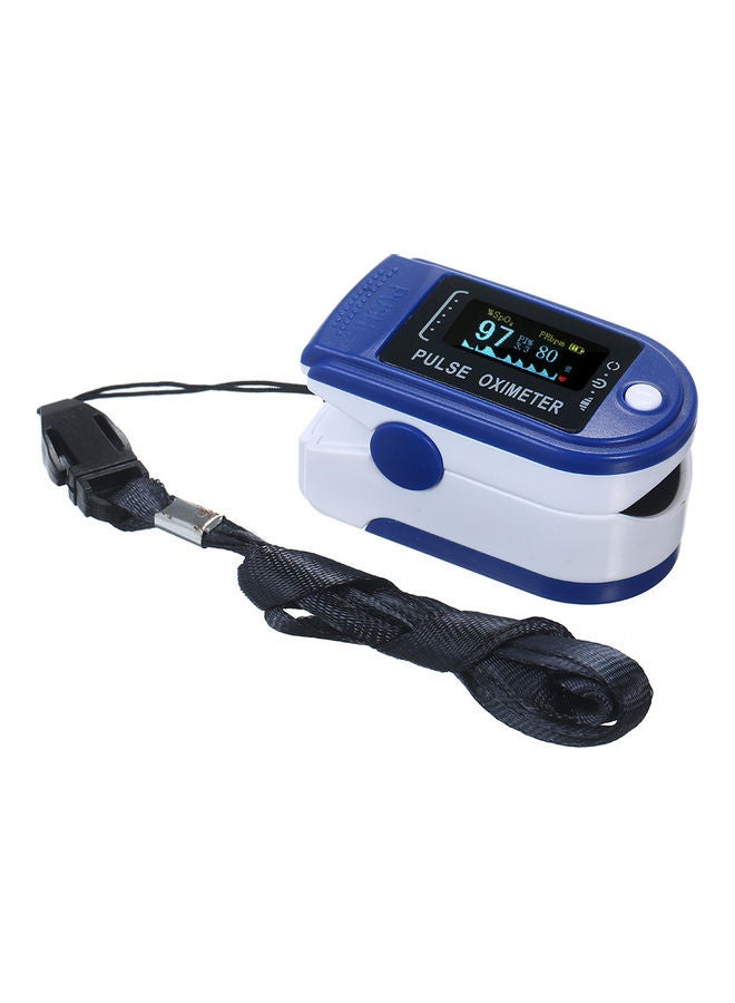 Fingertip Pulse Oximeter Clip TFT LCD Display Fingertip Oximeter Mini SpO2 Monitor Oxygen Saturation Pulse Rate Monitor Portable Family Travel Oximeter with Lanyard Blue