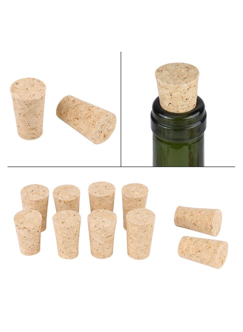 Tapered Corks, 50 Pcs Natural Tapered Corks, Wine Corks, Reusable Straight Wine Corks Stopper,  22 * 18 * 35mm Wooden Wine / Beer Bottle Stopper, Premium Corks, for Wine Making Craft