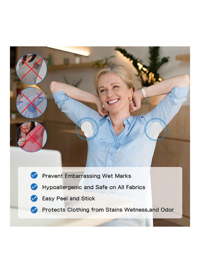 Underarm Sweat Pads,(100 Packs)premium quality Fight Hyperhidrosis for Men and Women Comfortable Unflavored, Non Visible, Extra Adhesive, Disposable Non Sweat Armpit Protection