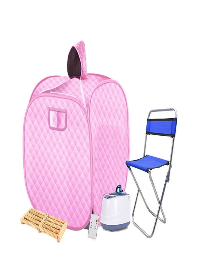 Portable Steam Sauna Spa With Foot Massage And Chair Pink