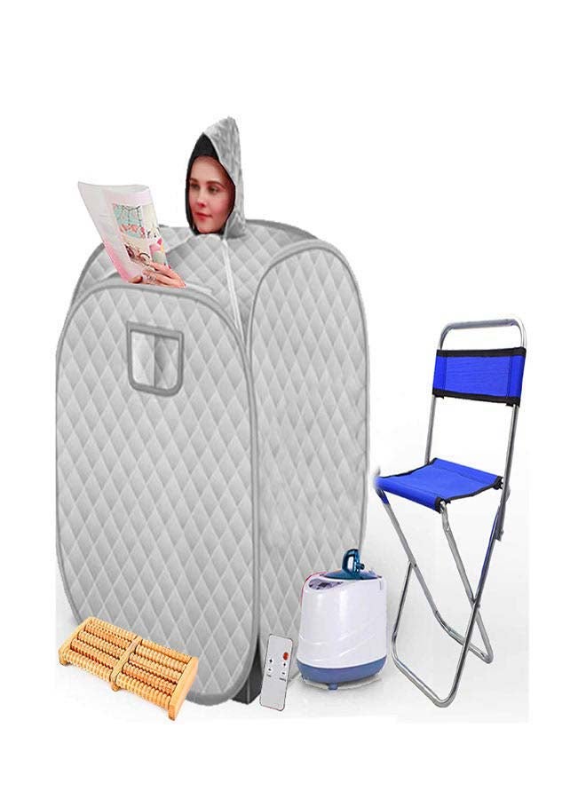 Portable Steam Sauna Spa With Foot Massage And Chair Grey