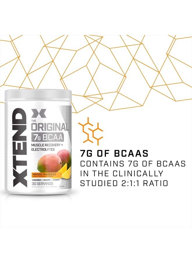 XTEND Original BCAA Powder Mango Madness - Sugar Free Post Workout Muscle Recovery Drink with Amino Acids - 7g BCAAs for Men & Women - 30 Servings