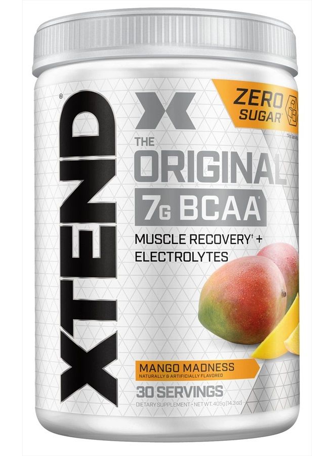 XTEND Original BCAA Powder Mango Madness - Sugar Free Post Workout Muscle Recovery Drink with Amino Acids - 7g BCAAs for Men & Women - 30 Servings