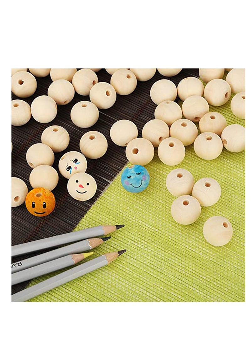 Natural Wood Beads, Unfinished Loose Wood Beads Crafts, Suitable for Home and Holiday Decor, for Craft Making Decorations and DIY Crafts