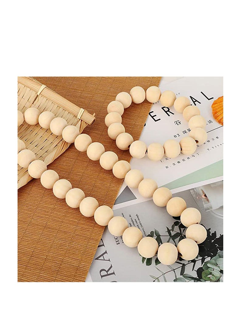 Natural Wood Beads, Unfinished Loose Wood Beads Crafts, Suitable for Home and Holiday Decor, for Craft Making Decorations and DIY Crafts