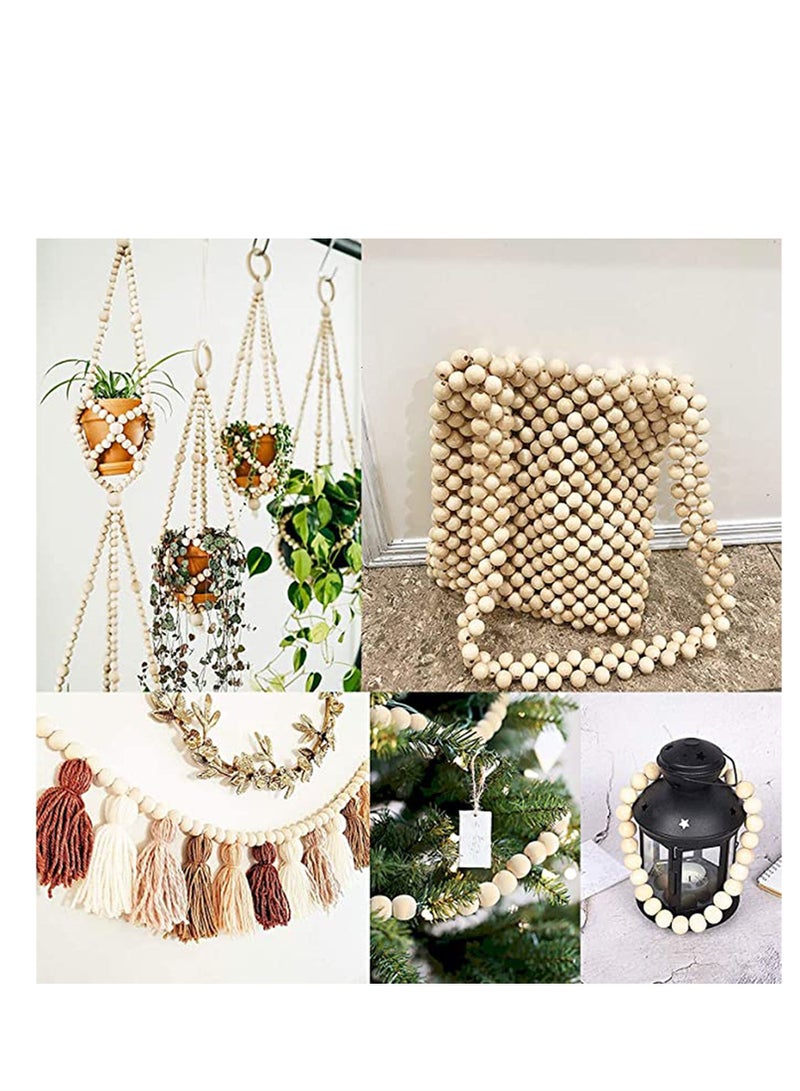 Natural Wood Beads, Unfinished Loose Wood Beads Crafts, Suitable for Home and Holiday Decor, for Craft Making Decorations and DIY Crafts